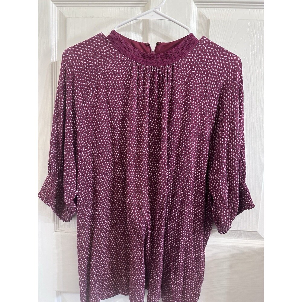 Lauren Ralph Lauren Merlot Soft Knit Short Sleeve Blouse Size XL Quite Luxury